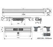 Схема трапа для душа Alcaplast APZ106 1050 мм с решеткой Design