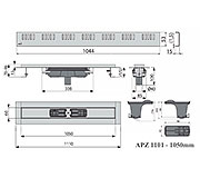 Схема трапа APZ1101 1050 мм в комплекте с решеткой Dream