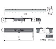 Схема трапа APZ12 1050 мм в комплекте с решеткой Tile