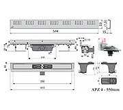 Схема трапа APZ4 550 мм в комплекте с решеткой Dream