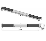 Схема решетки Alcaplast Черное стекло 1150 мм