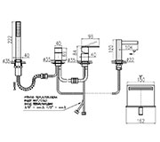 Смеситель на борт ванны (4 эл.) LR166.5 схема