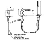 Смеситель на борт ванны (3 эл.) LR172.5X схема