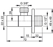 Схема угловой вентиль alcaplast arv002