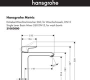 Схема смеситель для умывальника hansgrohe 31082000
