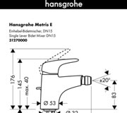 Схема смеситель для биде hansgrohe 31270000
