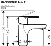 Схема смеситель для умывальника hansgrohe 31612000