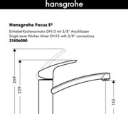 Схема смеситель для кухни hansgrohe 31806000