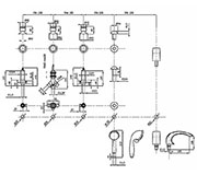 Схема установки врезного смесителя для ванны Arco Lux на 5 элемента